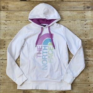The North Face White Logo Hoodie Size Medium